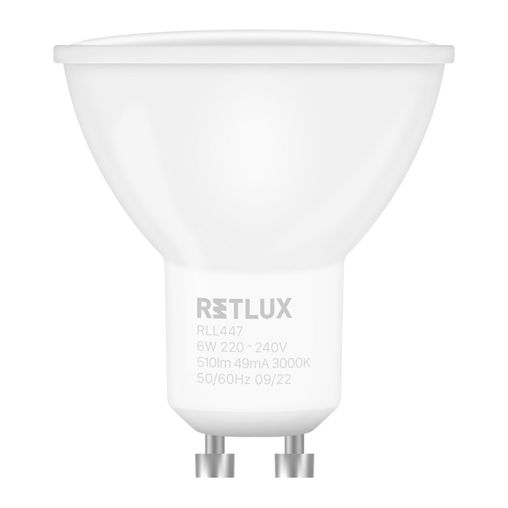 Retlux RLL 447 LED Spot izzó 6W 510lm 3000K GU10 - Meleg fehér (RLL 447)
