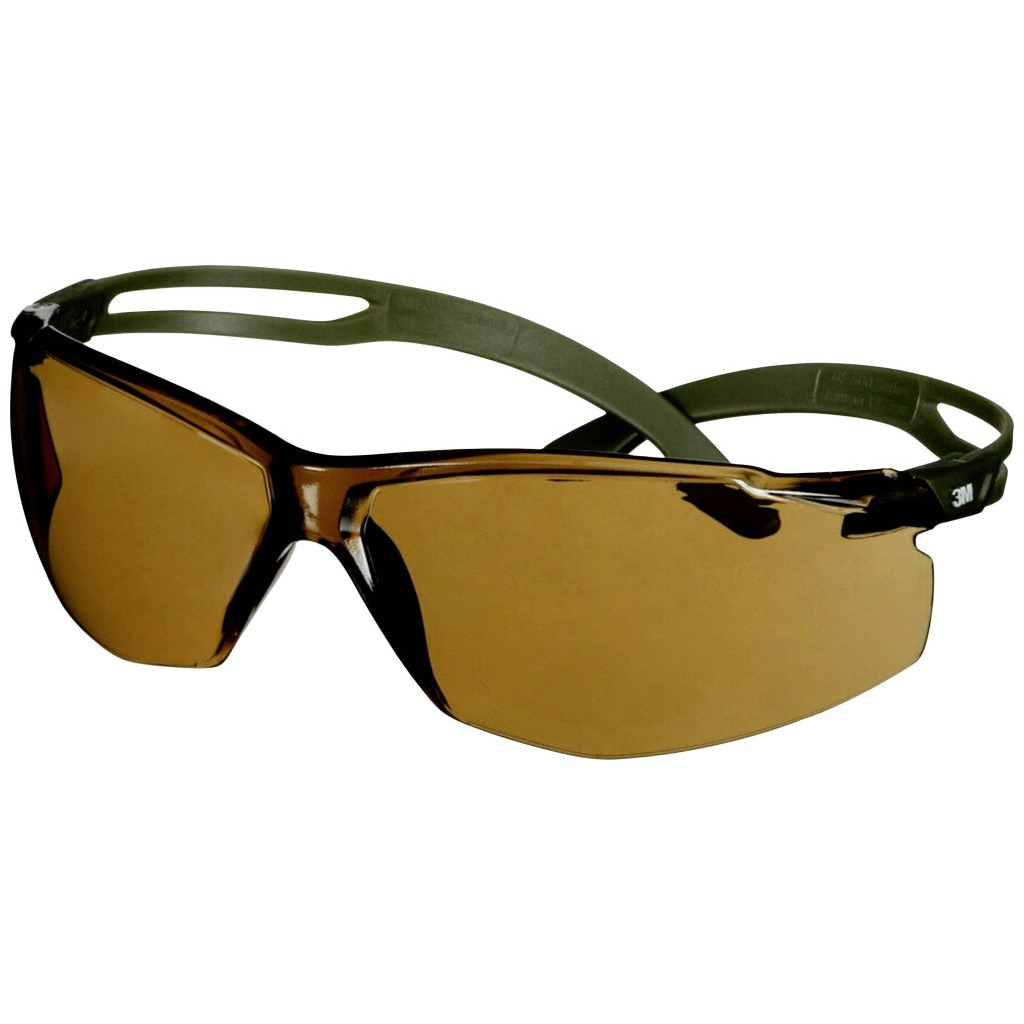 3M SecureFit SF505SGAF-DGR védőszemüveg, párásodásmentes, barna lencse, sötétzöld (SF505SGAF-DGR)