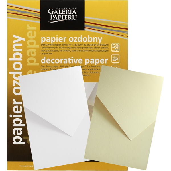 GALERIA PAPIERU Papier ozdobny Galeria Papieru A4/120g Natte biały (50), BIAŁY