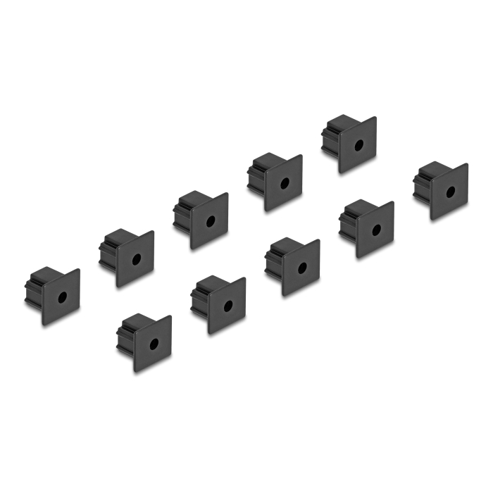 Delock Porvédő RJ12 kimenethez fogantyú nélkül 10 darab fekete (64245) (64245)