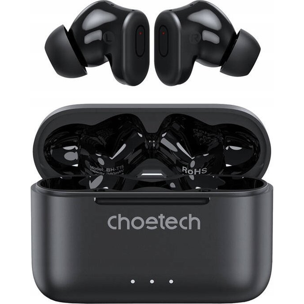 Wireless Earphones TWS Choetech BH-T15 ANC+ENC (black)
