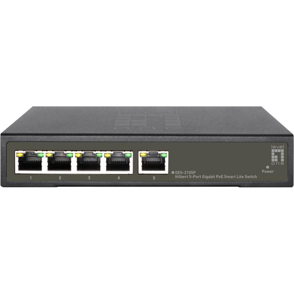 LevelOne GES-2105P commutateur réseau Géré L2 Gigabit Ethernet (10/100/1000) Connexion Ethernet, supportant l'alimentation via ce port (PoE) Noir
