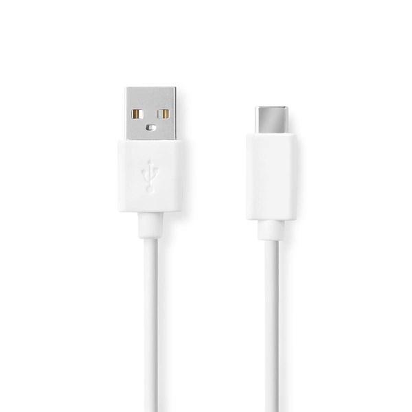 Nedis CCGB60600WT20 USB-A apa - USB-C apa 2.0 Adat és töltő kábel - Fehér (2m)