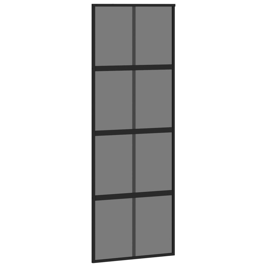 fekete edzett üveg és alumínium tolóajtó 76 x 205 cm (155225)