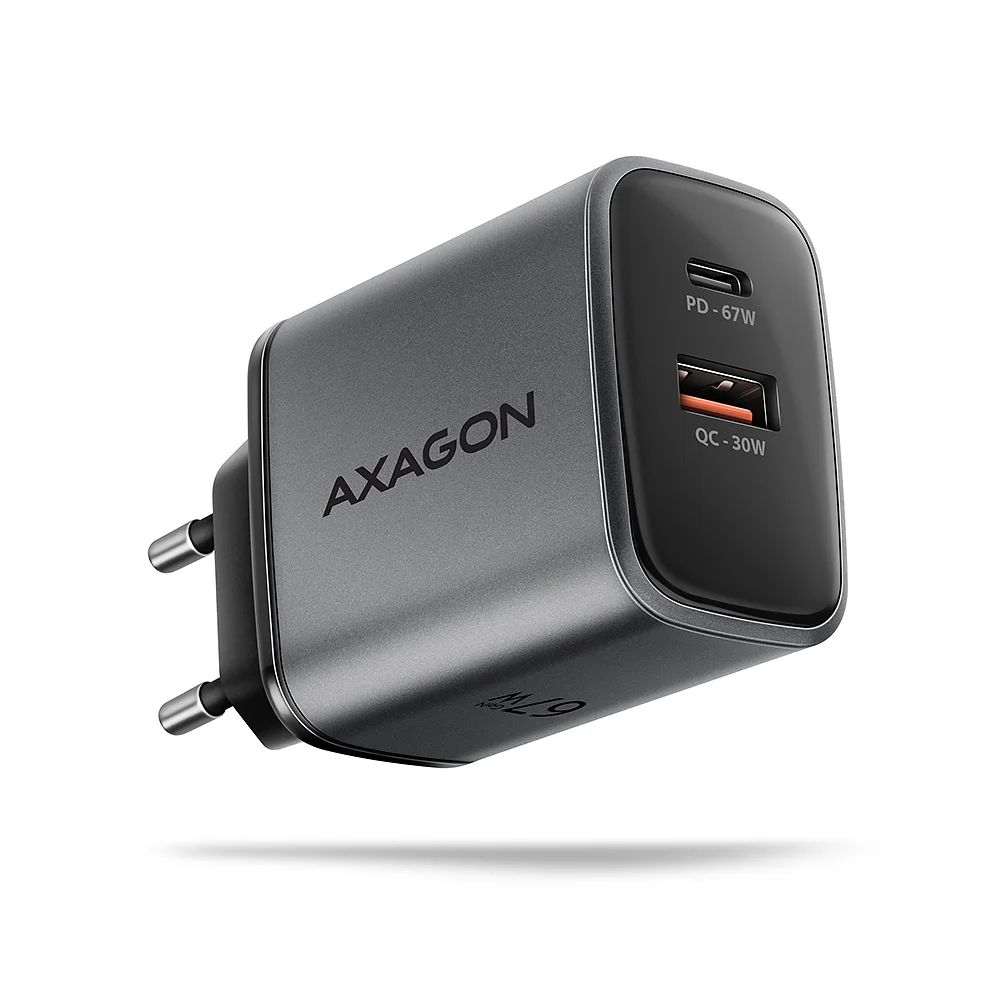 AXAGON ACU-PQ67 PD3.0 & QC4+ 2xOUTPUTS wall charger 67W Black (ACU-PQ67)