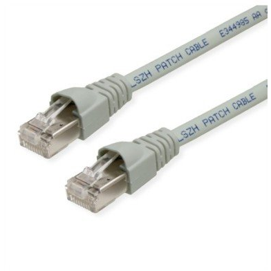 TELEGÄRTNER Kabel krosowy RJ45 S/FTP, kat. 6A, LSZH, szary, 6,5 m