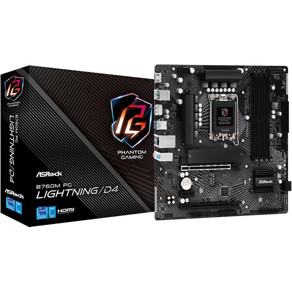 ASRock B760M PG Lightning/D4    1700 mATX HDMI/DP       DDR4 retail (90-MXBLY0-A0UAYZ)