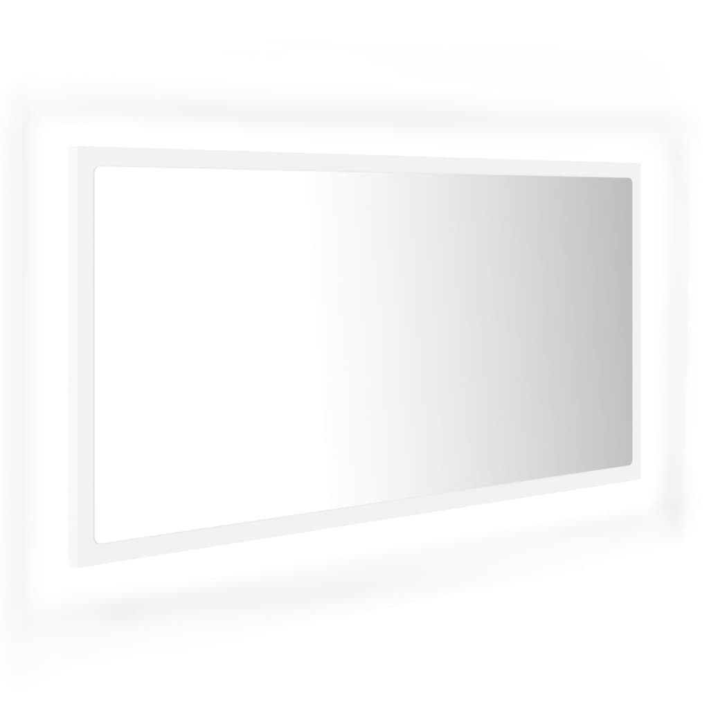 fehér akril LED-es fürdőszobai tükör 90 x 8,5 x 37 cm (804932)