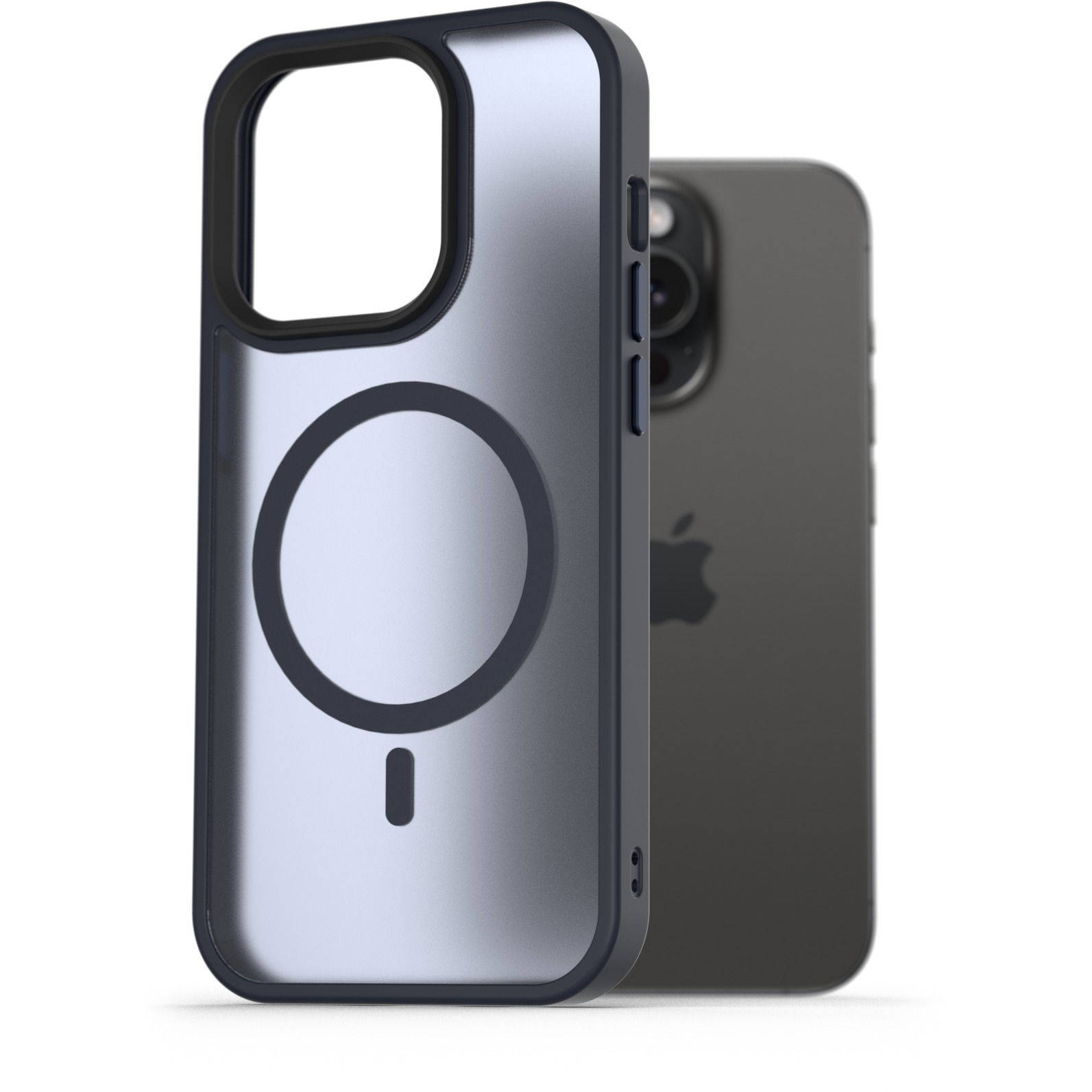 AlzaGuard Matte Case iPhone 15 Pro MagSafe sötétkék tok (AGD-PCMM15L)