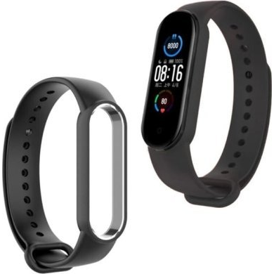 Strado Szilikon Szíj Xiaomi Mi Band 7 Készülékhez Fekete (5905101596009)