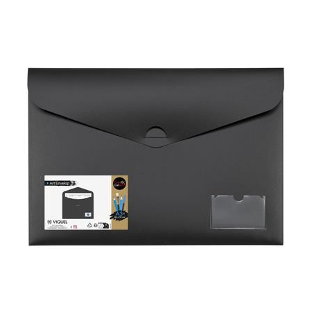 VIQUEL Irattartó tasak, A3, PP, bújtatós záródás,  "Creativ Gallery", fekete (IV564005)