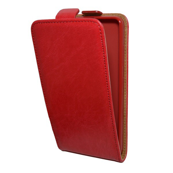 Tok álló, bőr hatású (FLIP, lefelé nyíló, szilikon tartó) PIROS [Microsoft Lumia 650] (5996457617500)