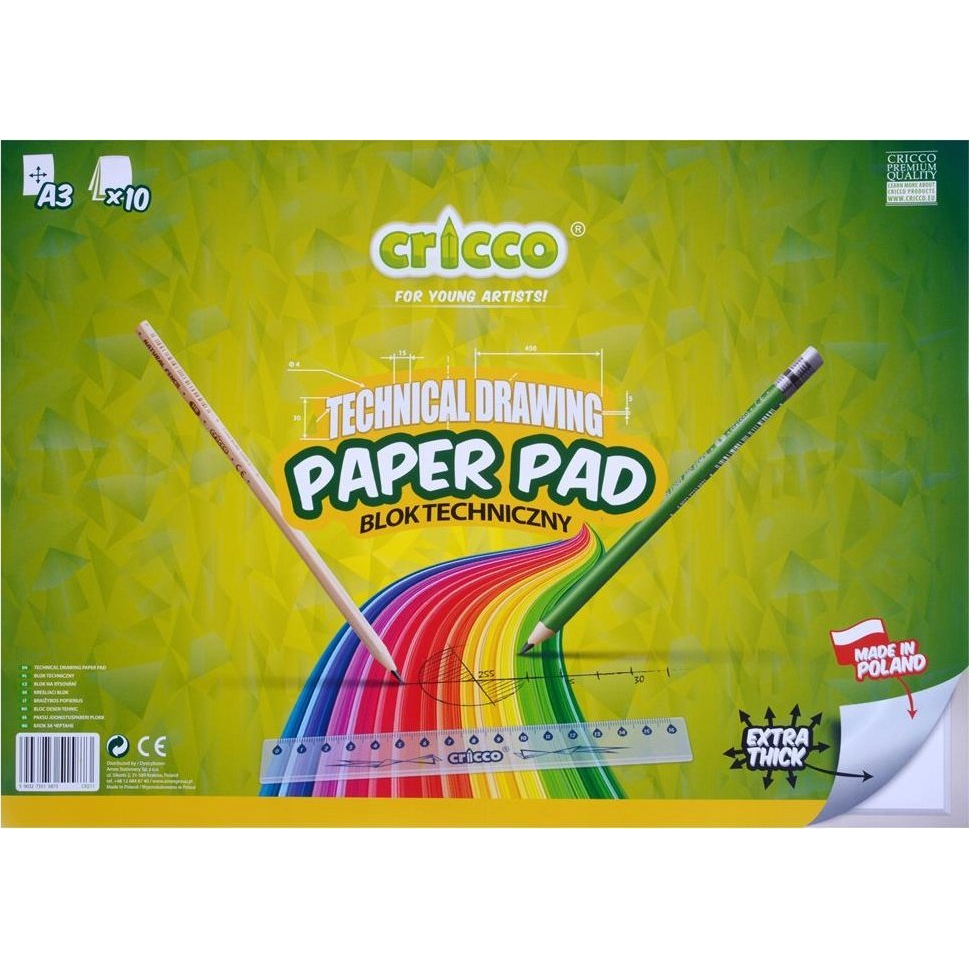 CRICCO A3, 10 ív, 170g/m2, fehér papír (5903273515873)