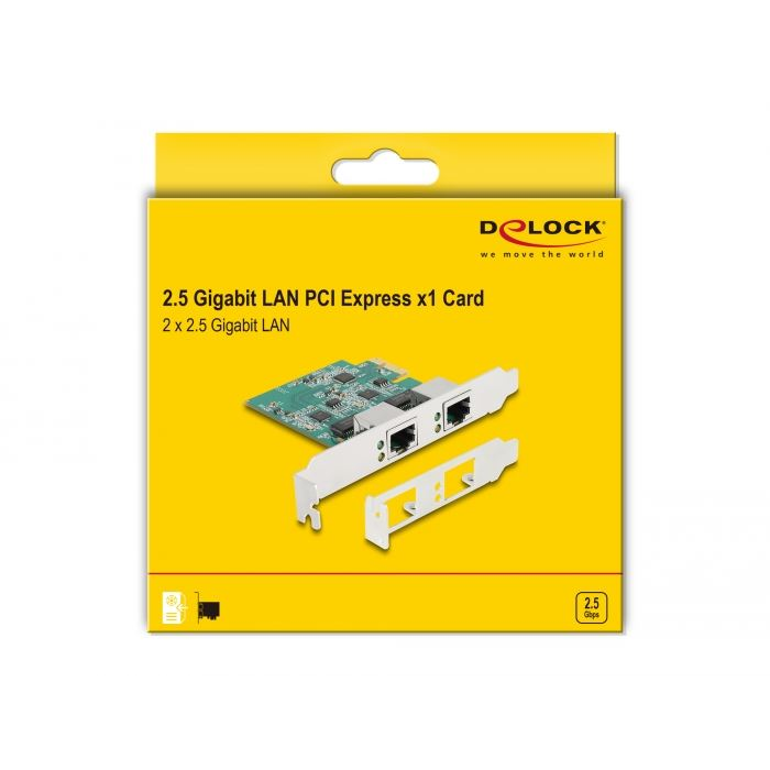 Delock PCI Express x1 kártya - 2 x RJ45 2,5 Gigabit LAN (88101) (del88101)