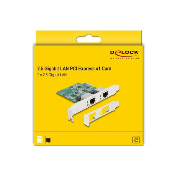 Delock PCI Express x1 kártya - 2 x RJ45 2,5 Gigabit LAN (88101)
