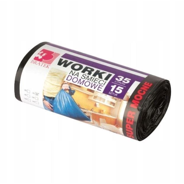 BRATEK ellenálló szemetes zsák 35 l, 15 db (5906731291005)