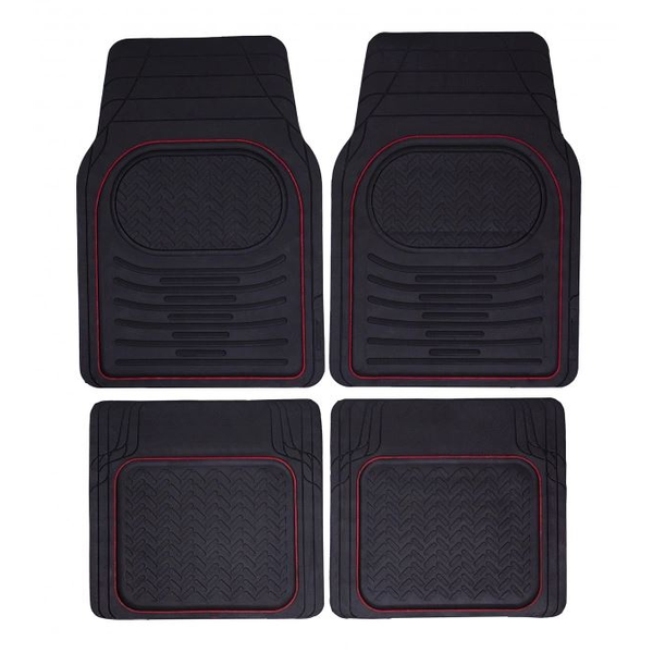 Универсални гумени стелки Carpoint с червена лента 4 бр.