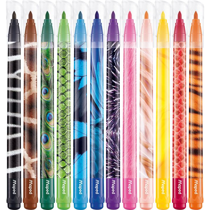 Maped Color’ Peps Animals Filctoll készlet - Vegyes színek (12 db / csomag) (IMA845403)