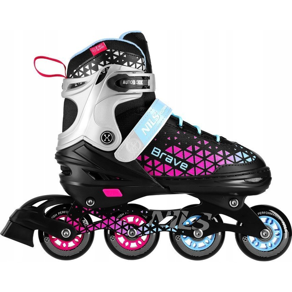 Nils Extreme NH18190A roller skates with replaceable runner, adjustable, black, size 29-33