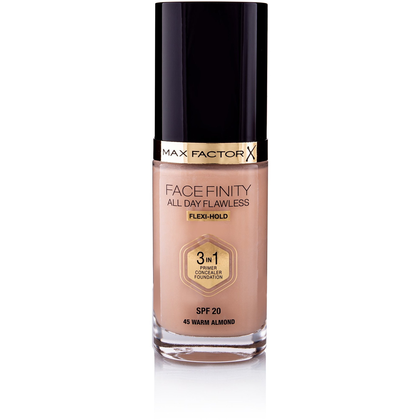 MAX FACTOR Facefinity All Day Flawless 3in1 Foundation SPF20 45 Warm Almond 30 ml (3614225851582)
