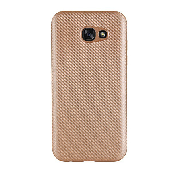 Szilikon telefonvédő (karbon minta) ARANY [Samsung Galaxy A3 (2017) SM-A320F] (5996457704637)