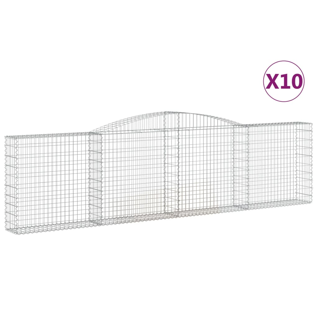 10 db íves horganyzott vas gabion kosár 400x30x100/120 cm (3146874)