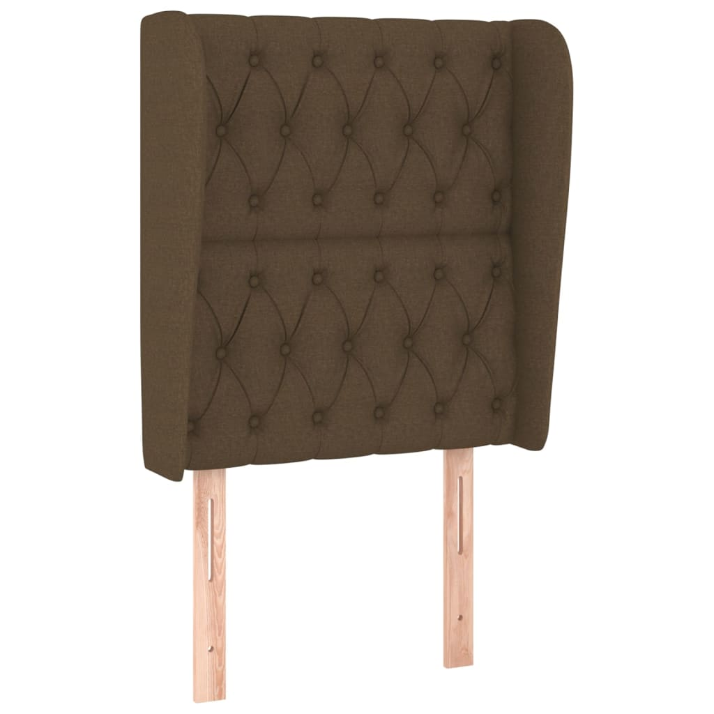 sötétbarna szövet fejtámla szárnyakkal 83 x 23 x 118/128 cm (3118269)