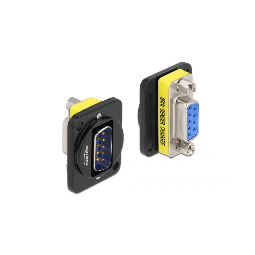 Delock D-Sub 9pin -> D-Sub 9pin M/F D-Type modul fekete (86704)