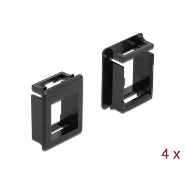 DELOCK Keystone Halterung für Gehäuse 4 Stück schwarz