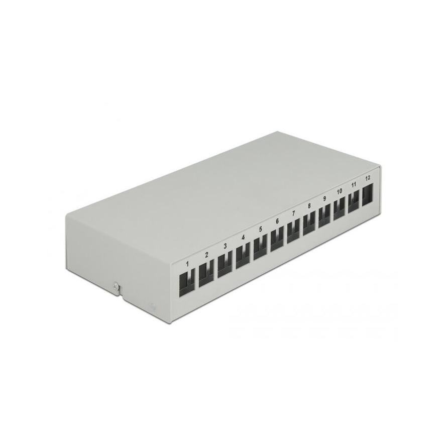 DELOCK Keystone Patchpanel 12 Port grau (43414)