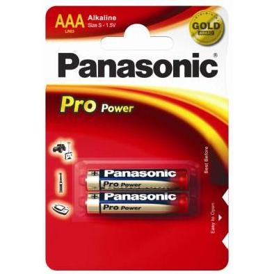 Panasonic 1.5V Alkáli AAA ceruza elem Pro power (2db / csomag) (LR03PPG/2BP) (LR03PPG/2BP)