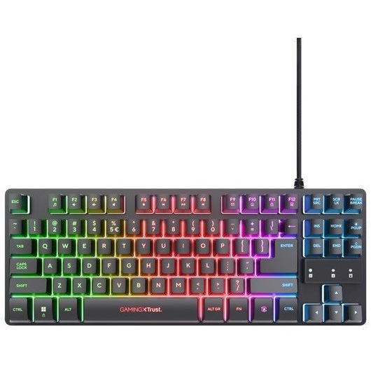 Trust GXT 833 Thado TKL tastatur Spil USB QWERTY US engelsk Sort