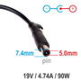 12V AUTOMOBILOVÁ PRO NOTEBOOK DELL A HP 19V 4.74A 7.4X5.0MM