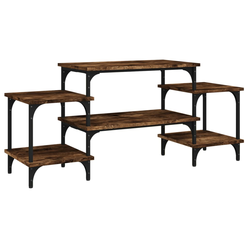 füstös tölgyszínű szerelt fa TV-szekrény 117x35x52 cm (826317)