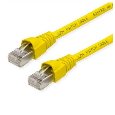 TELEGÄRTNER Kabel krosowy RJ45 S/FTP, kat. 6A, LSZH, żółty, 4,5 m