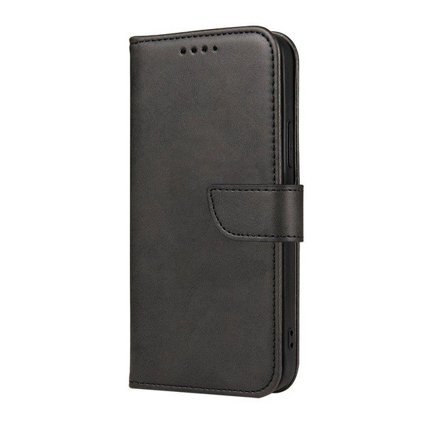 Tok álló, bőr hatású (FLIP, oldalra nyíló, asztali tartó funkció, prémium) FEKETE [Xiaomi Redmi Note 9T 5G] (5996591105772)