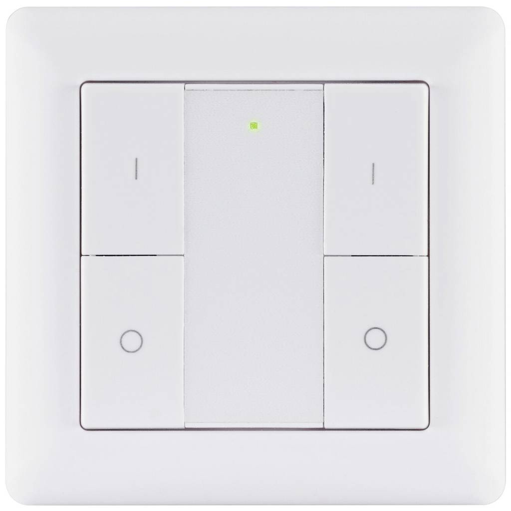 Paulmann SH ZB Wandtaster Doppelwippe On/Off/Dimm Home Vezeték nélküli kapcsoló Fehér (50134) (50134)