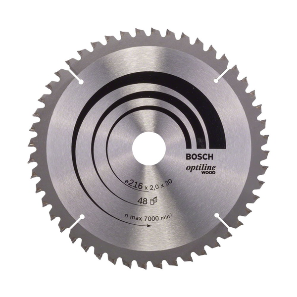 Kreissägeblatt Optiline Wood, Ø 216mm, 48Z (Bohrung 30mm, für Kapp- & Gehrungssägen)