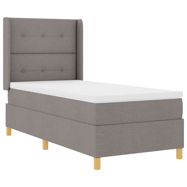 Boxspring Ágy Matrac Különbözó Színben, Taupe, 90x190 cm, Textil