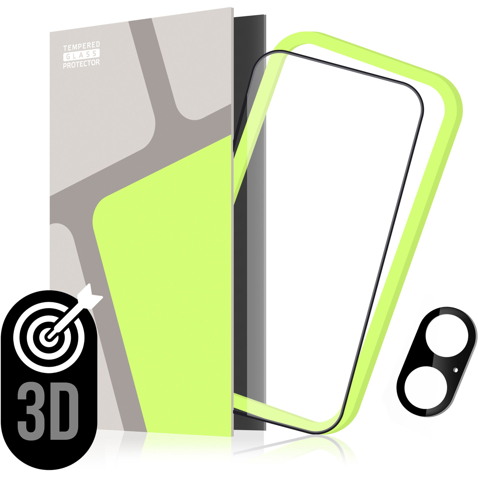 Tempered Glass Protector 3D iPhone 16 Plus üvegfólia + kamera védő fólia + applikátor - Case Friendly (TGR-IP16L-IF)