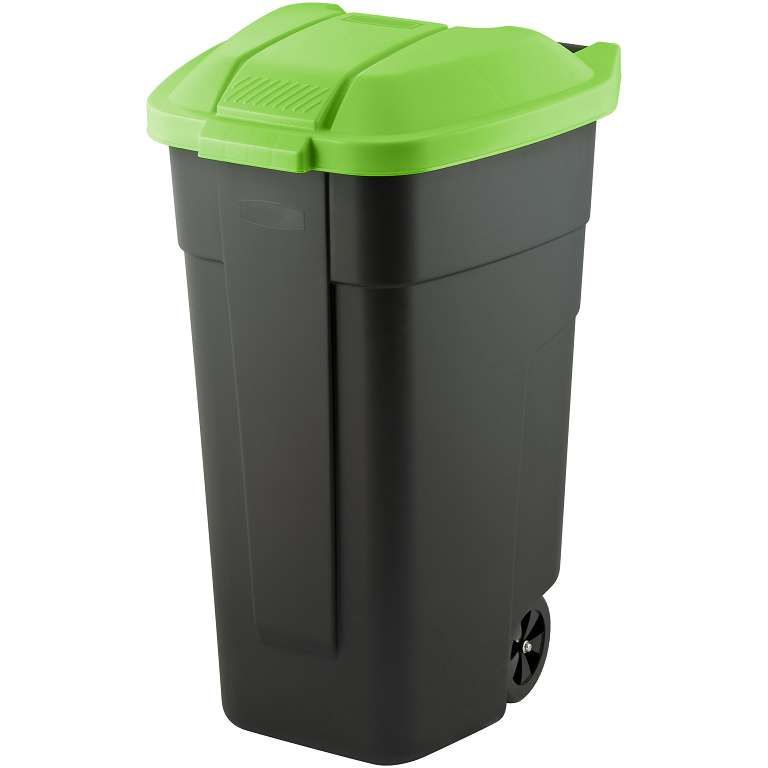Keter 110 literes műanyag Kültéri műanyag szemetes - Fekete/Zöld (2912900847)
