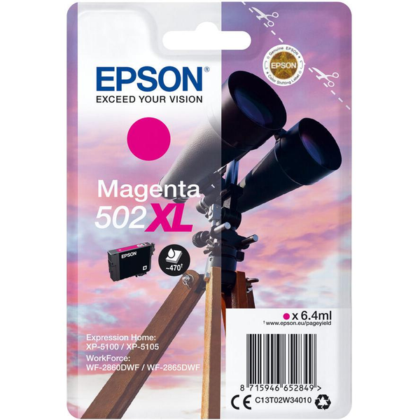 Epson 502XL blækpatron 1 stk Original Højt (XL) udbytte Magenta