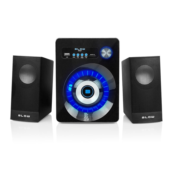 Комплект от 3 тонколони за компютър, 2.1, Blow MS-27, черни