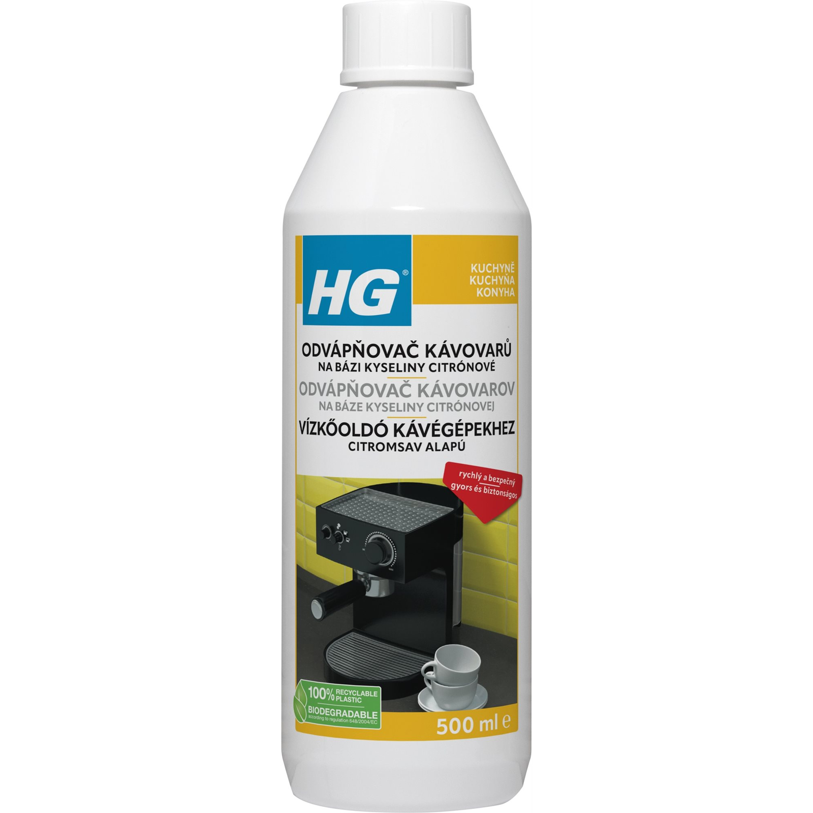 HG citromsavas kávéfőző vízkőmentesítő, 500 ml (8711577114930)