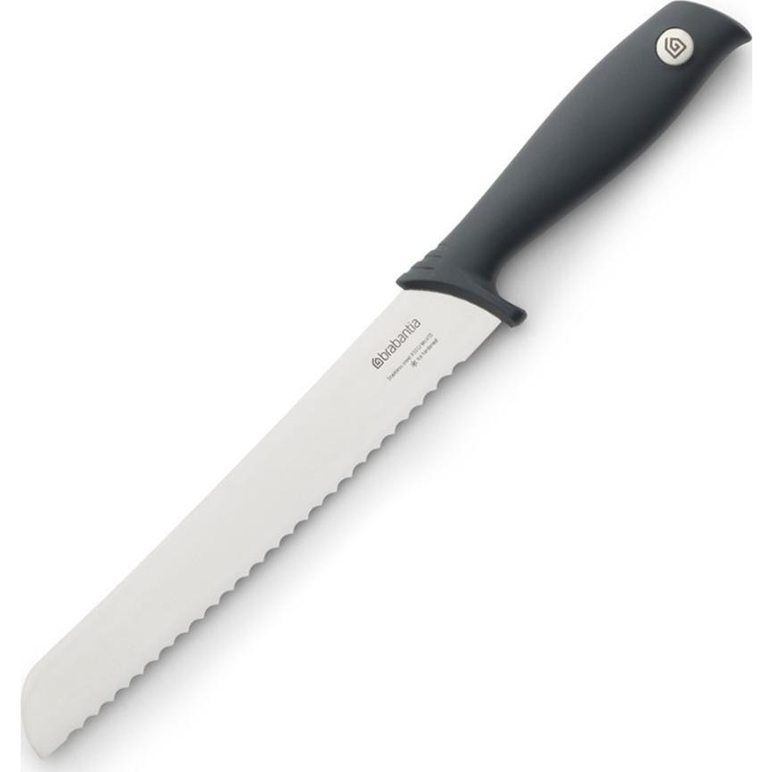 Brabantia Tasty+ Slice & Dice kenyérvágó kés, beépített ujjvédő, r.m. acél penge, műanyag markolat - 120626 (120626)