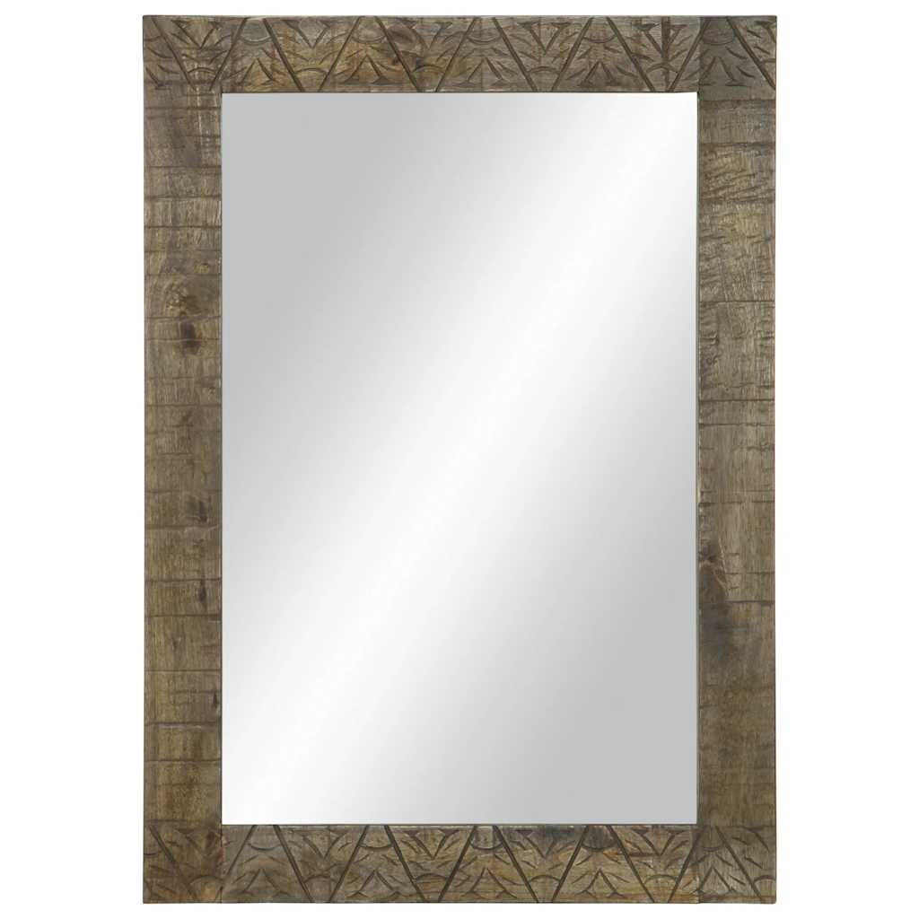 fürdőszoba tükör 50x2,5x70 cm tömörfa mangó szürke (4017823)