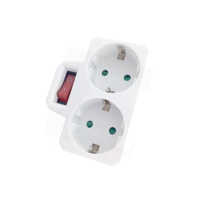 Entac EPAG-2EE-SW 250V Elosztó 2 aljzatos - Fehér (EPAG-2EE-SW)