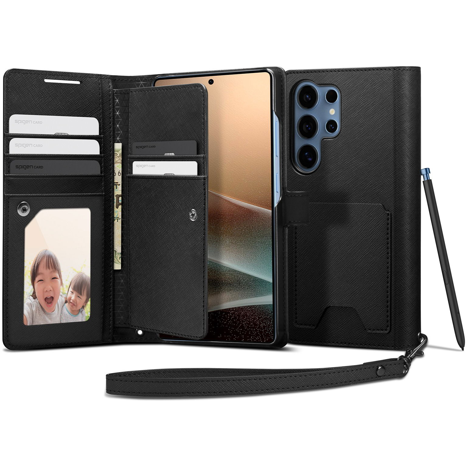 Spigen Wallet S Samsung Galaxy S25 Ultra fekete tok (ACS09124)