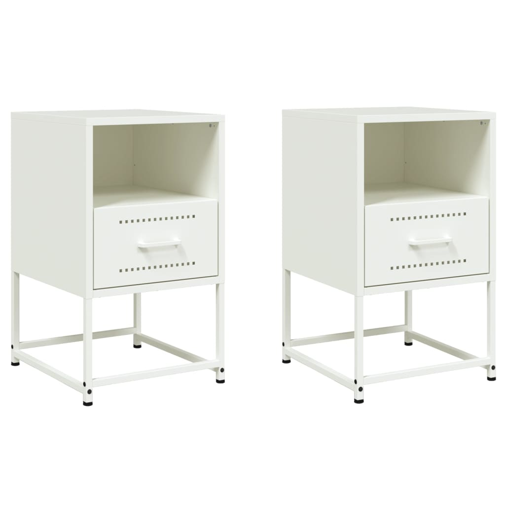 2 db fehér acél éjjeliszekrény 36x39x60,5 cm (846565)