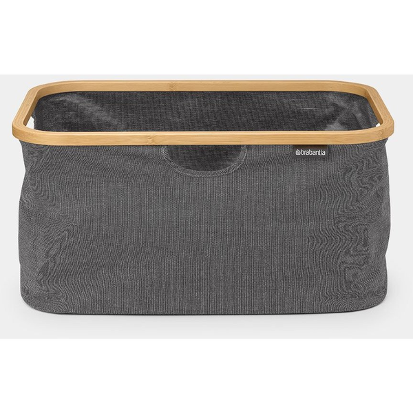 BRABANTIA Foldable Laundry Basket összehajtható szennyestartó kosár. bambusz peremmel. 40L kapacitás. borsfekete - 232725